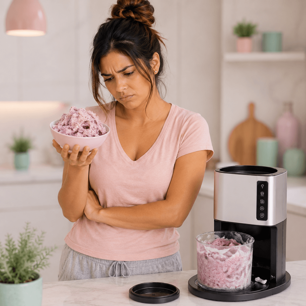 Preparando el helado