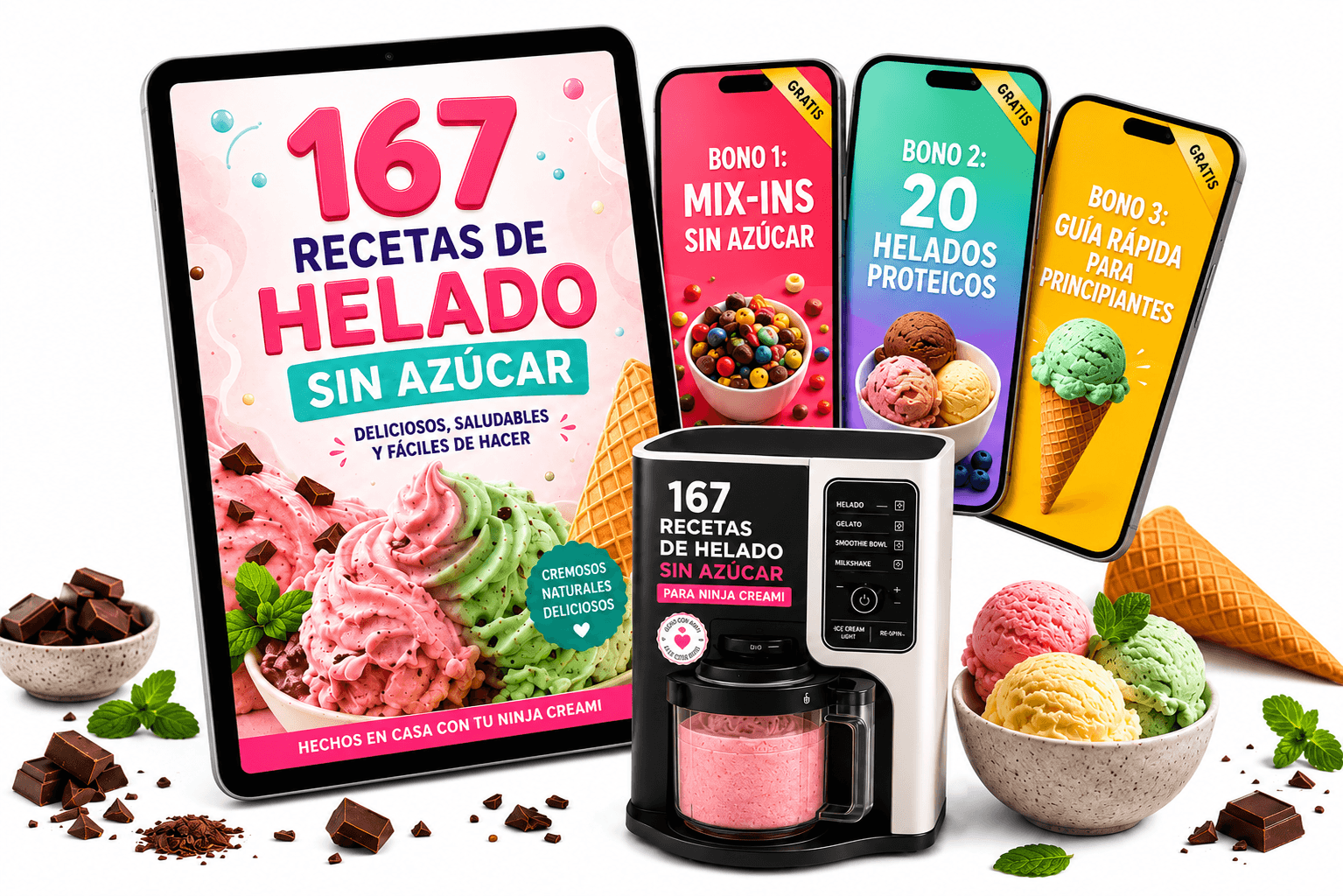 167 Recetas de Helado Sin Azúcar - Todo lo que vas a recibir