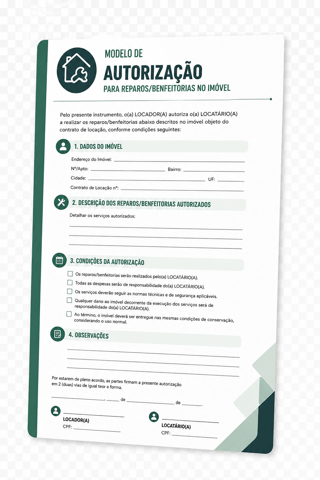 Bônus Autorização Reparos